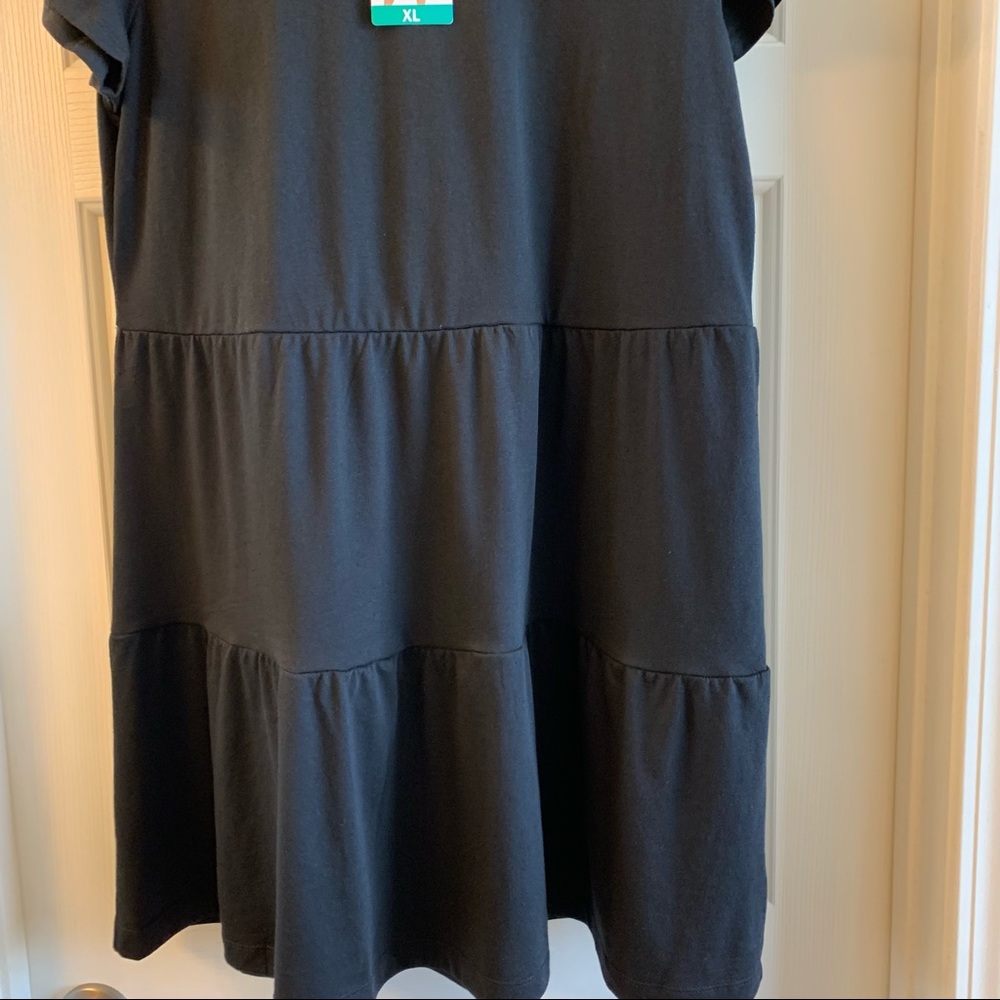 NWT XXL Nicole Miller Black Tiered Babydoll Dress - Picture 6 of 10